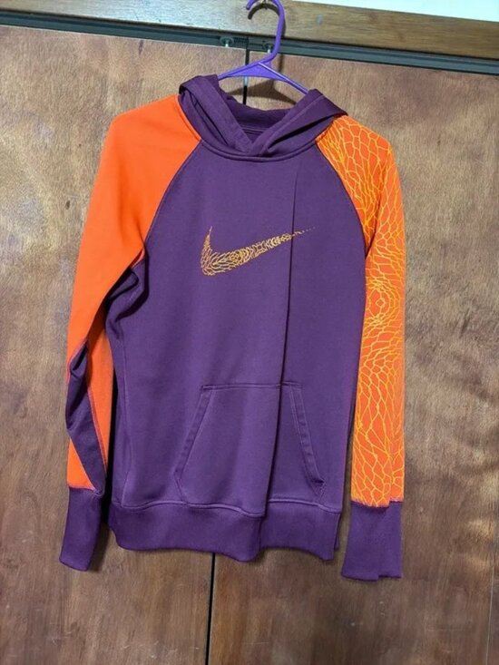 Nike Tops - Large Nike Unisex Hoodie Purple Orange